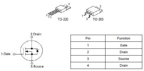 安定器 MOS管75NF75 80A/80V規格書-TO-220、263封裝-KIA MOS管