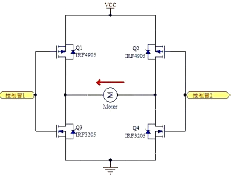 H橋控制電機|H橋電機正反轉換控制電路-KIA MOS管