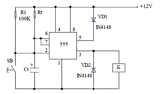 延時電路圖，555延時電路圖設計分享-KIA MOS管