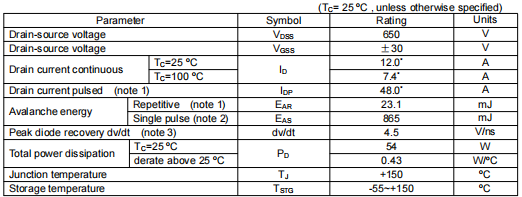 12n65場(chǎng)效應(yīng)管參數(shù)代換