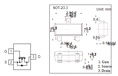 si2302場(chǎng)效應(yīng)管參數(shù),引腳圖,si2302中文資料-KIA MOS管