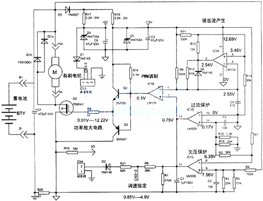 電動車控制器,有刷電機控制器電路圖分享-KIA MOS管