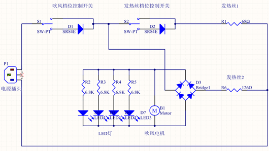 電吹風電路圖,電路原理詳解-KIA MOS管
