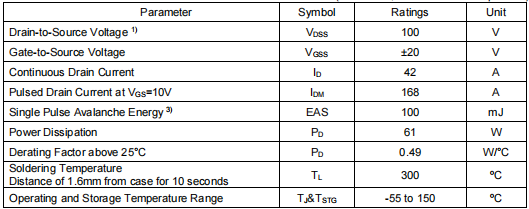 9310場效應管,42a100v