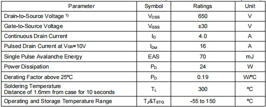 4n65場效應(yīng)管,650v4a